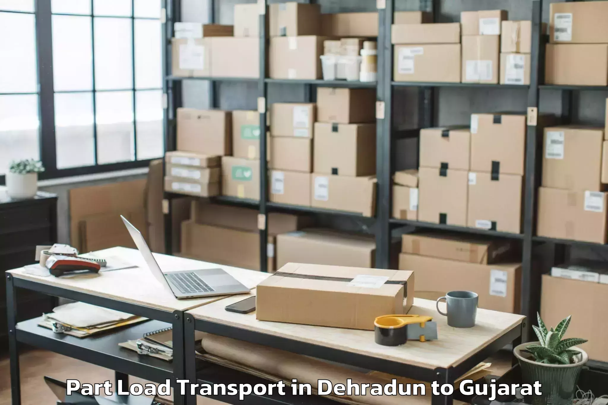 Affordable Dehradun to Lavad Part Load Transport